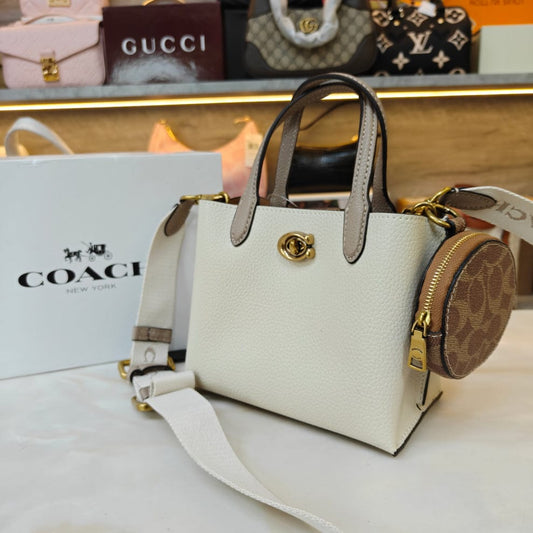 Luxury Mini Tote Handbag for Women | Premium Shoulder & Crossbody Bag | White